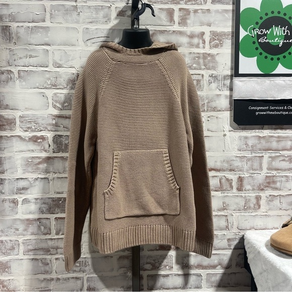Tea Collection Other - Tea Cozy Tan Knit bunny ear Sweater kids XL 12/14